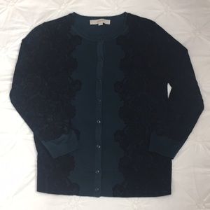 Very cute Loft Cardigan Teal with Black Sz Small